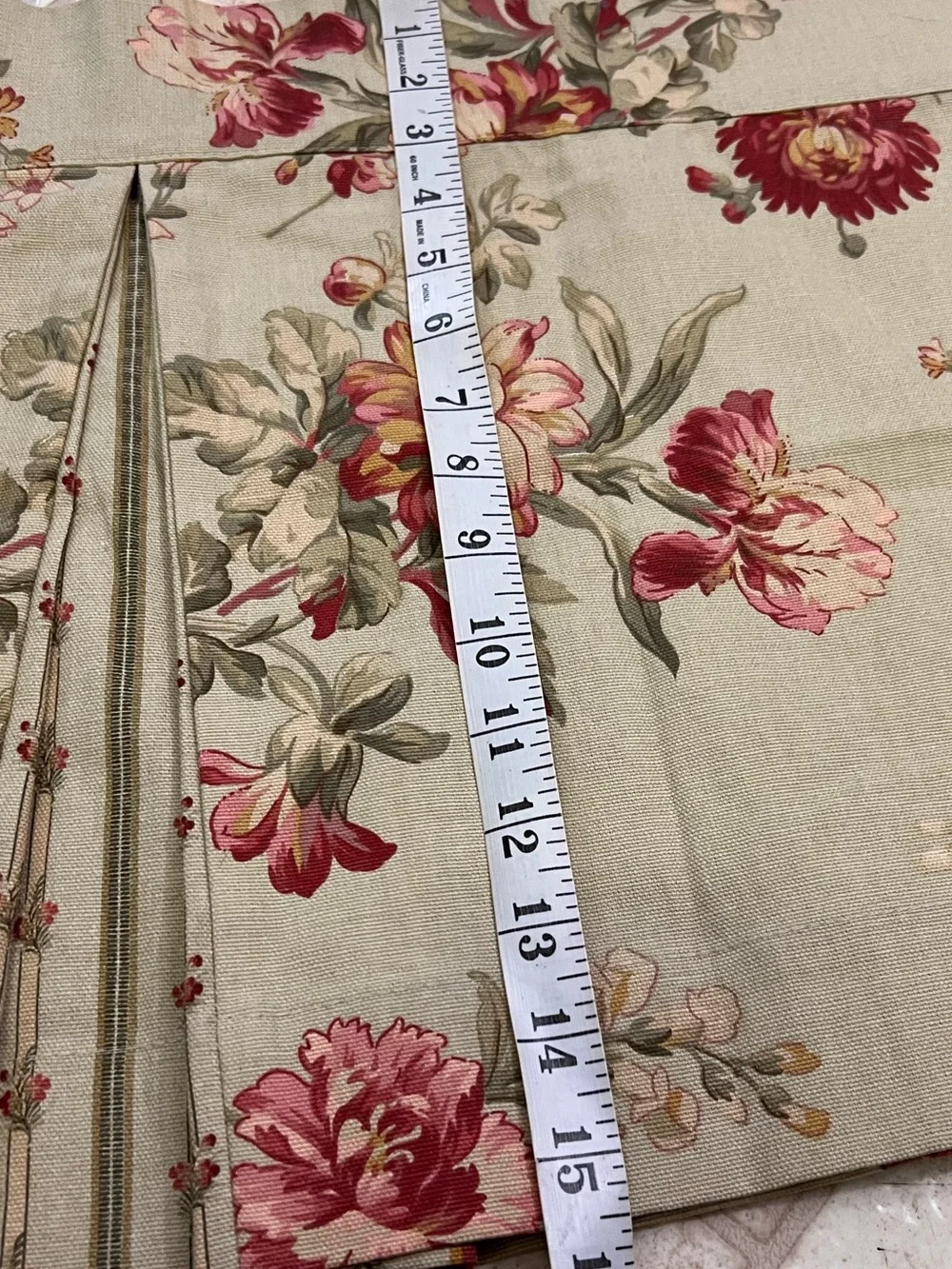 2 Country Curtains Valances French Country Stripe Roses Floral 48” X15.5” Lined